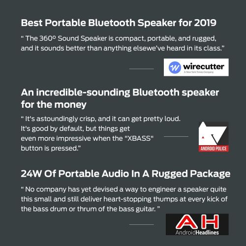  [아마존베스트]Tribit Bluetooth Speaker - 24W Portable Speaker, 360° Full Surround Sound, Enhanced Bass, Wireless Dual Pairing, IPX7 Waterproof, 20-Hour Playtime, 66ft Bluetooth Range Outdoor Wir