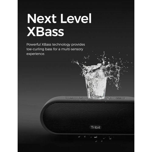  Tribit MaxSound Plus Portable Bluetooth Speaker, 24W Wireless Speaker with Powerful Louder Sound, Exceptional XBass, IPX7 Waterproof, 20-Hour Playtime, 100ft Bluetooth Range for Pa