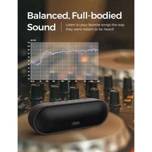  Tribit MaxSound Plus Portable Bluetooth Speaker, 24W Wireless Speaker with Powerful Louder Sound, Exceptional XBass, IPX7 Waterproof, 20-Hour Playtime, 100ft Bluetooth Range for Pa