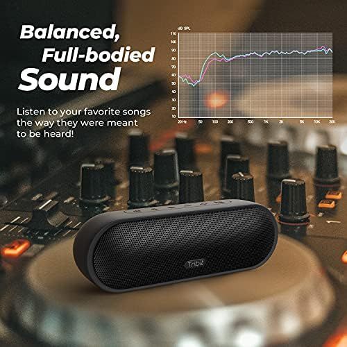  Upgraded Tribit MaxSound Plus Portable Bluetooth Speaker with 24W Powerful Louder Sound, Exceptional XBass, Audiobook EQ, 20H Playtime, IPX7 Waterproof, USB-C, TWS Pairing for Part