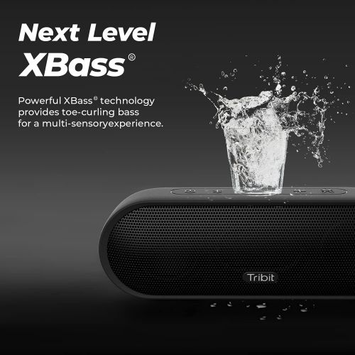  Upgraded Tribit MaxSound Plus Portable Bluetooth Speaker with 24W Powerful Louder Sound, Exceptional XBass, Audiobook EQ, 20H Playtime, IPX7 Waterproof, USB-C, TWS Pairing for Part