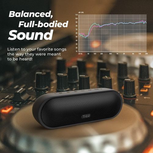  Upgraded Tribit MaxSound Plus Portable Bluetooth Speaker with 24W Powerful Louder Sound, Exceptional XBass, Audiobook EQ, 20H Playtime, IPX7 Waterproof, USB-C, TWS Pairing for Part