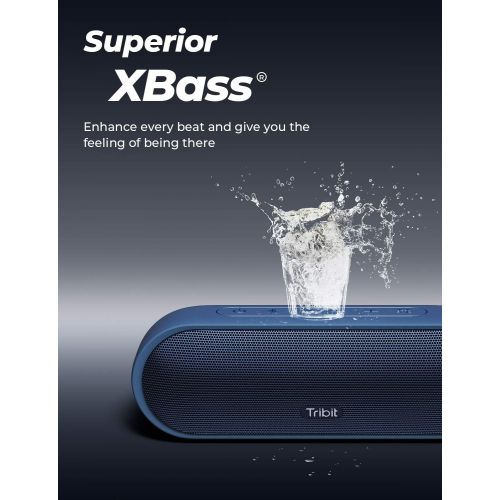  Tribit MaxSound Plus Portable Bluetooth Speaker,24W Wireless Speaker with Powerful Louder Sound, Exceptional XBass, IPX7 Waterproof,20-Hour Playtime,100 ft Bluetooth Range for Part