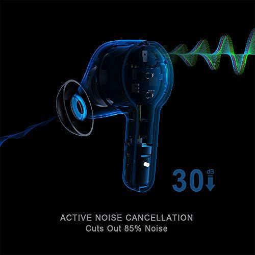  [아마존베스트]Tribit FlyBuds NC Active Noise Cancelling Wireless Earbuds - Bluetooth 5.0 Earbuds with 4 Built-in Microphones for Crystal Clear Calls, Transparency Mode, Touch Control, 27H, Black