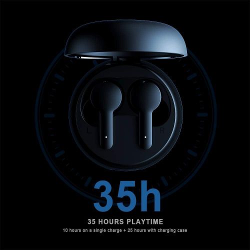  [아마존베스트]Tribit FlyBuds NC Active Noise Cancelling Wireless Earbuds - Bluetooth 5.0 Earbuds with 4 Built-in Microphones for Crystal Clear Calls, Transparency Mode, Touch Control, 27H, Black