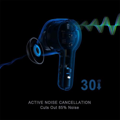  [아마존베스트]Tribit FlyBuds NC Active Noise Cancelling Wireless Earbuds - Bluetooth 5.0 Earbuds with 4 Built-in Microphones for Crystal Clear Calls, Transparency Mode, Touch Control, 27H, Black