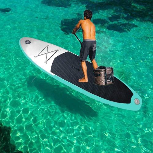  Triclicks SUP Aufblasbares Stand Up Paddling Board Paddle Board Surfboard mit Verstellbares Paddel, Handpumpe mit Druckmesser, Leash, Finner, Rucksack, 300 x 83 x 15cm
