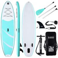 Triclicks SUP Aufblasbares Stand Up Paddling Board Paddle Board Surfboard mit Verstellbares Paddel, Handpumpe mit Druckmesser, Leash, Finner, Rucksack, 300 x 83 x 15cm