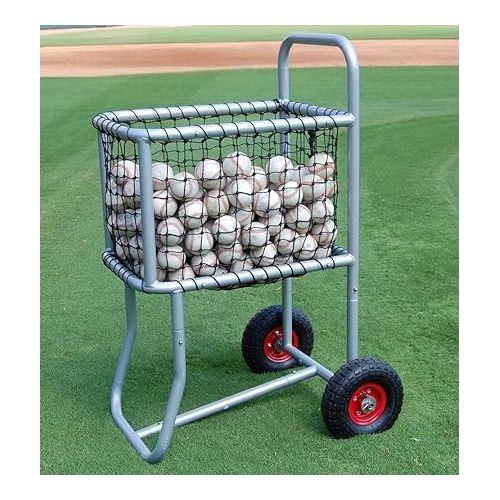  Trigon Sports Professional Ball Locker with Wheels, Rolling Sports Balls Cart, Baseball Storage Rack for Indoor and Outdoor Sports, Gym, School, Club, Black, 18'' W x 24'' L x 45'' H