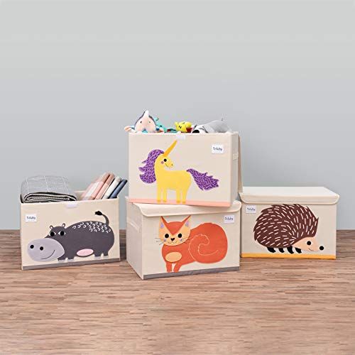  [아마존베스트]Triluby Foldable Animal Large Toy Chest with Flip-Top Lid, Collapsible Fabric Kids Toy Storage Organizer/Bin/Basket/Box/Trunk for Children, Toddler and Baby Nursery Room (Cat)