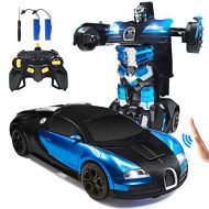 Trimnpy RC Cars Robot for Kids Remote Control Car Transformrobot Gesture Sensing Toys with One-Button Deformation and 360°Rotating Drifting 1:14 Scale , Best Gift for Boys and Girl