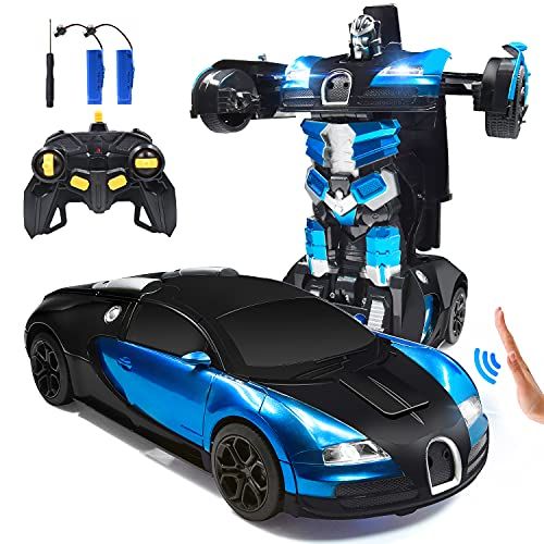  Trimnpy RC Cars Robot for Kids Remote Control Car Transformrobot Gesture Sensing Toys with One-Button Deformation and 360°Rotating Drifting 1:14 Scale , Best Gift for Boys and Girl