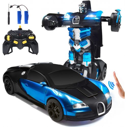  Trimnpy RC Cars Robot for Kids Remote Control Car Transformrobot Gesture Sensing Toys with One-Button Deformation and 360°Rotating Drifting 1:14 Scale , Best Gift for Boys and Girl