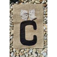 TrinasWreaths4Sanity Initial Burlap Flag / Monogram Flag / Last Name Initial Flag / Personalized Flag / Summer Flag / Spring Flag / Burlap Garden Flag