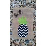 TrinasWreaths4Sanity Pineapple Flag / Hawaiian Welcome Flag / Welcome Flag / Garden Flag / Summer Flag / Burlap Flag / Burlap Garden Flag / Pineapple Welcome