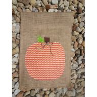 TrinasWreaths4Sanity Halloween Flag  Pumpkin Garden Flag  Chevron Flag  Fall Burlap Garden Flag  Burlap Flag  Autumn Burlap Garden Flag