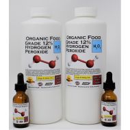 Trinity NutraLab 2 Quarts Organic TNL 12% Certified Food Grade Hydrogen Peroxide + 2 Pre-filled Dropper Bottles. Recommended by One Minute Cure & True Power of Hydrogen Peroxide. Shipped Fast. MADE