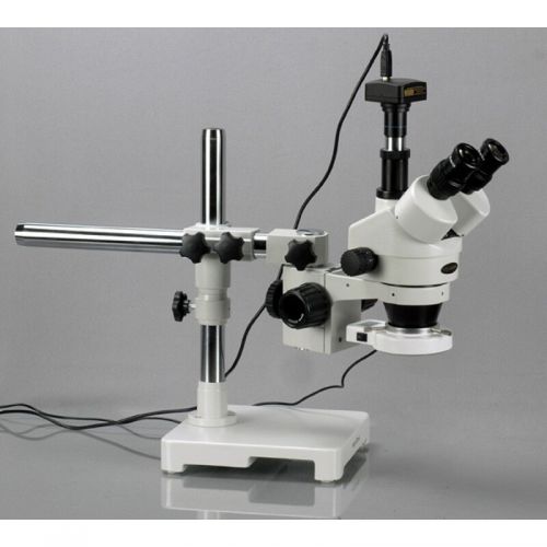  Trinocular LED Boom Stand Stereo Zoom Microscope with 3MP Camera by AmScope
