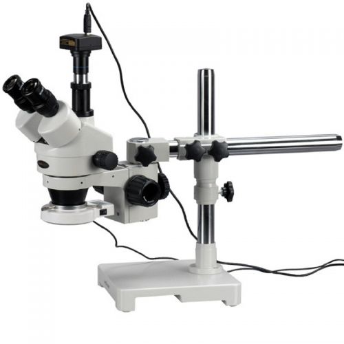  Trinocular LED Boom Stand Stereo Zoom Microscope with 3MP Camera by AmScope