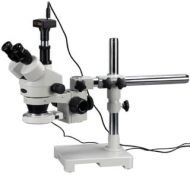 Trinocular LED Boom Stand Stereo Zoom Microscope + USB Digital Camera by AmScope