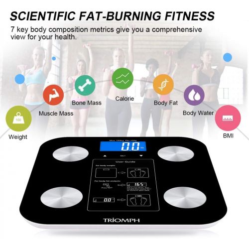  [아마존 핫딜]  [아마존핫딜]Triomph Body Fat Scale, Digital Bathroom Scale Body Composition Analyzer with Backlit LCD for...