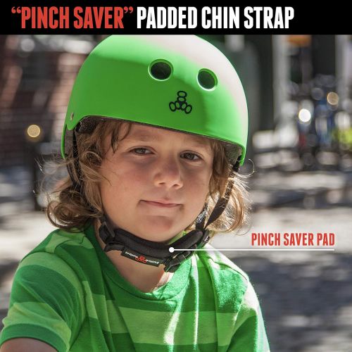  Triple Eight LIL 8 Dual Certified Sweatsaver Kids Skateboard and Bike Helmet with Padded Chin Buckle