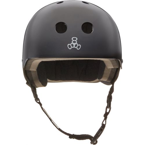  Triple Eight Triple 8 Standard Liner Skateboarding Helmet, Medium, Black Glossy