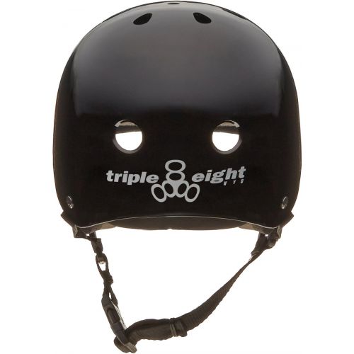  Triple Eight Triple 8 Standard Liner Skateboarding Helmet, Medium, Black Glossy