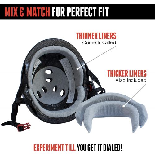  Triple Eight THE Certified Sweatsaver Helmet for Skateboarding, BMX, and Roller Skating, Moxi