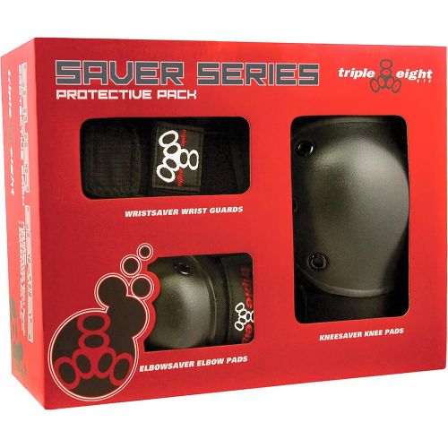  Triple Eight Saver Series Adult/Child Pad Set with Kneesavers, Elbowsavers, and Wrist Savers, for Skate, Bike, and Roller