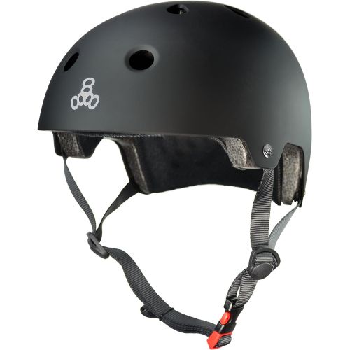  Triple Eight Certified Helmet, Black Gloss, LargeX-Large