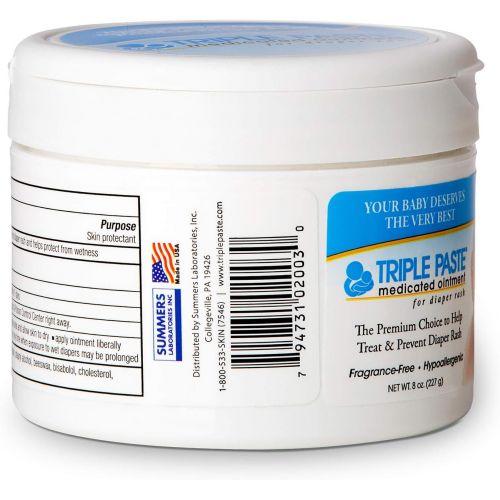  Triple Paste Medicated Ointment for Diaper Rash, 8-Ounce