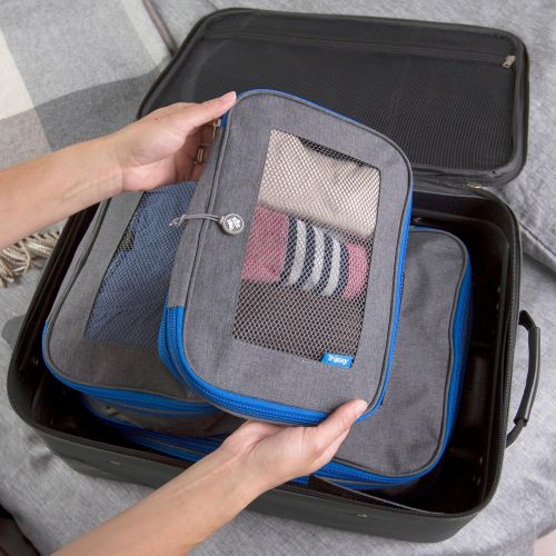  Tripley Compression Packing Cubes for Travel, Set of 3 Luggage Organizers with Space-Saving Double Zipper