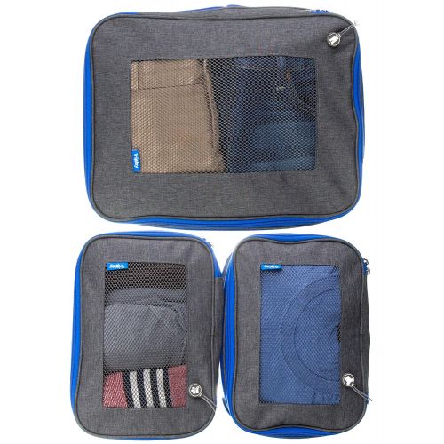  Tripley Compression Packing Cubes for Travel, Set of 3 Luggage Organizers with Space-Saving Double Zipper