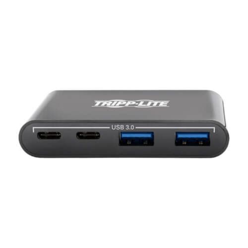  Tripp Lite USB 3.1 Gen 1 USB-C Portable Hub with 2 USB-C Ports and 2 USB-A Ports, Thunderbolt 3 Compatible, Black