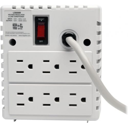  [아마존베스트]Tripp Lite 600W 120V Power Conditioner, Automatic Voltage Regulation (AVR), AC Surge Protection, 6 Outlets (LS606M)