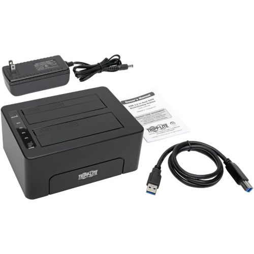  Tripp Lite USB 3.0 SuperSpeed to Dual SATA External Hard Drive Docking Station with Cloning for 2.5in or 3.5in HDD(U339-002)