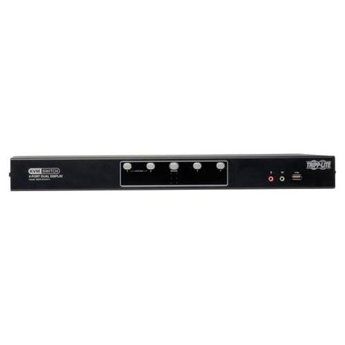  Tripp Lite 4-Port Dual Monitor DVI KVM Switch with Audio, USB 2.0 Hub & Cables (B004-2DUA4-K)