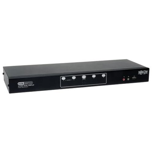  Tripp Lite 4-Port Dual Monitor DVI KVM Switch with Audio, USB 2.0 Hub & Cables (B004-2DUA4-K)