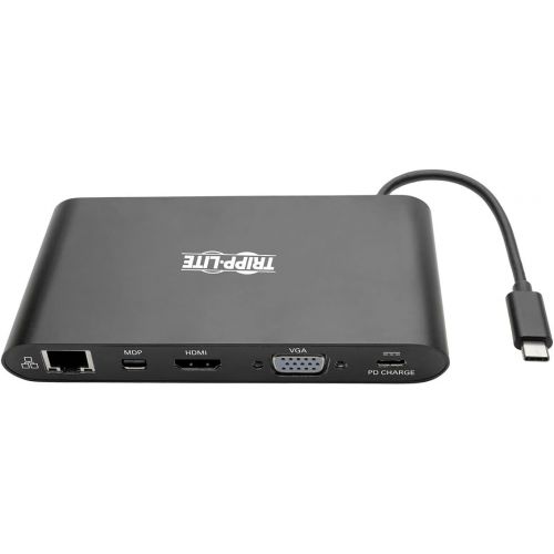  Tripp Lite USB 3.1 Gen 1 USB-C Docking Station wUSB-A, HDMI, VGA, mDP, Gigabit Ethernet, Mem Card, 3.5mm & USB-C PD Charging, Black Housing USB C, USB Type C, USB Type-C (U442-DOC