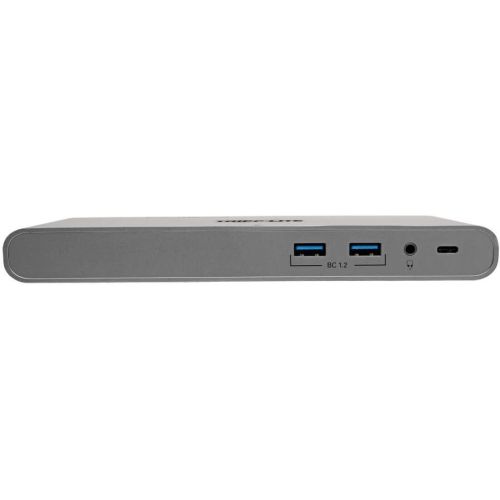  Tripp Lite USB C Docking Station w USB-A Hub, USB Type C, HDMI, VGA, DP, Gbe Gigabit Ethernet PD Charging 4K@ 30Hz, Portable, Thunderbolt 3 Silver (U442-DOCK4-S)