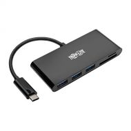 Tripp Lite USB C Hub Multiport Adapter Converter w 3x USB-A, Micro SD, SDMMC Memory Card Reader Thunderbolt 3, Black (U460-003-3AMB)
