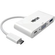 Tripp Lite USB C to VGA Multiport Video Adapter Converter 1080p w USB-A Hub, USB-C PD Charging Port & Gigabit Ethernet Port, Thunderbolt 3 Compatible, USB Type C, USB-C, USB Type-