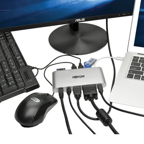  Tripp Lite USB 3.1 Gen 1 USB-C Docking Station w USB-A, HDMI, VGA, mDP, Gigabit Ethernet, Mem Card, 3.5mm & USB-C PD Charging, USB C, USB Type C, USB Type-C (U442-DOCK1)