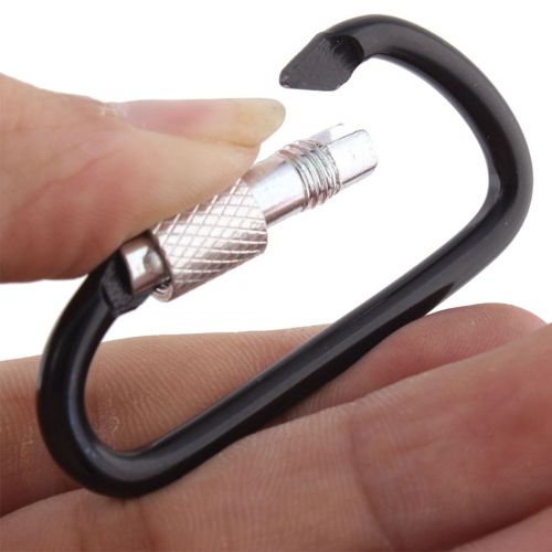  Tripper Camping Aluminium Alloy D Shaped Bag Bottle Carabiner Hook Black 2 Pcs by Unique Bargains