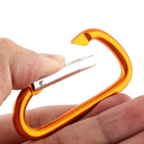  Tripper Aluminium Alloy D Ring Shaped Bag Carabiner Snap Hook Orange 2 Pcs by Unique Bargains