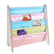 Triprel Inc TRIPREL INC. Kids Room Wood Book Shelf Rack Organizer Storage Bookcase Display Holder - Blue Pink