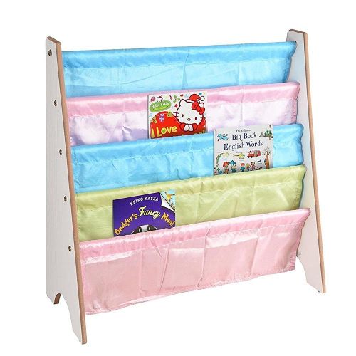  Triprel Inc TRIPREL INC. Kids Room Wood Book Shelf Rack Organizer Storage Bookcase Display Holder - Blue Pink