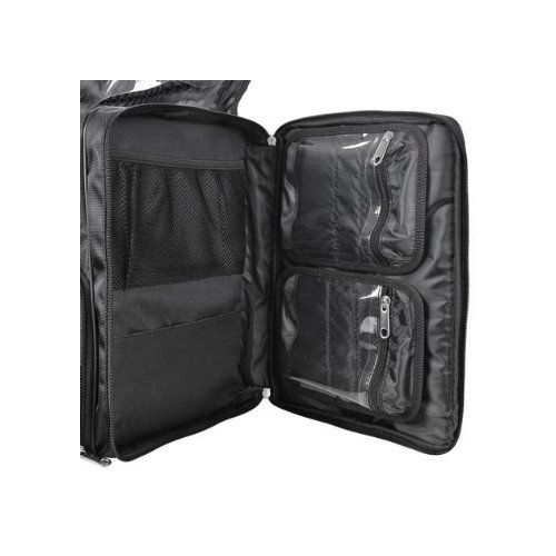  Triprel Inc Professional Lightweight Portable Oxford Fabric Cosmetic Bag Soft Makeup Train Case - Black