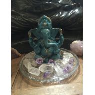 TriquetraBoutique Blue Ganesh , blue Ganesh , crystals and amethyst